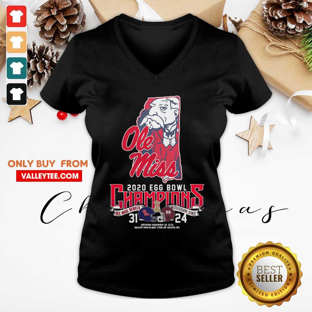 Pro Ole Miss 2020 EGG Bowl Champions Ole Miss Rebels Mississippi State 31 24 Shirt - Image 5