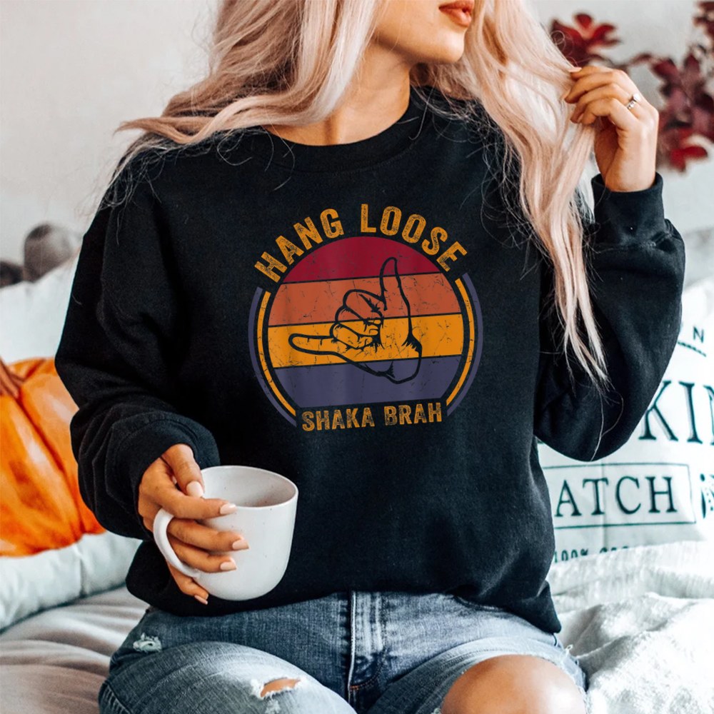 Hang Loose Shaka Brah Hand Sign Surfer Vibes Surfing Shirt - Image 2