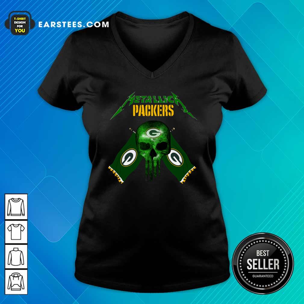 Happy Skull Metallica Green Bay Packers Shirt - Image 3