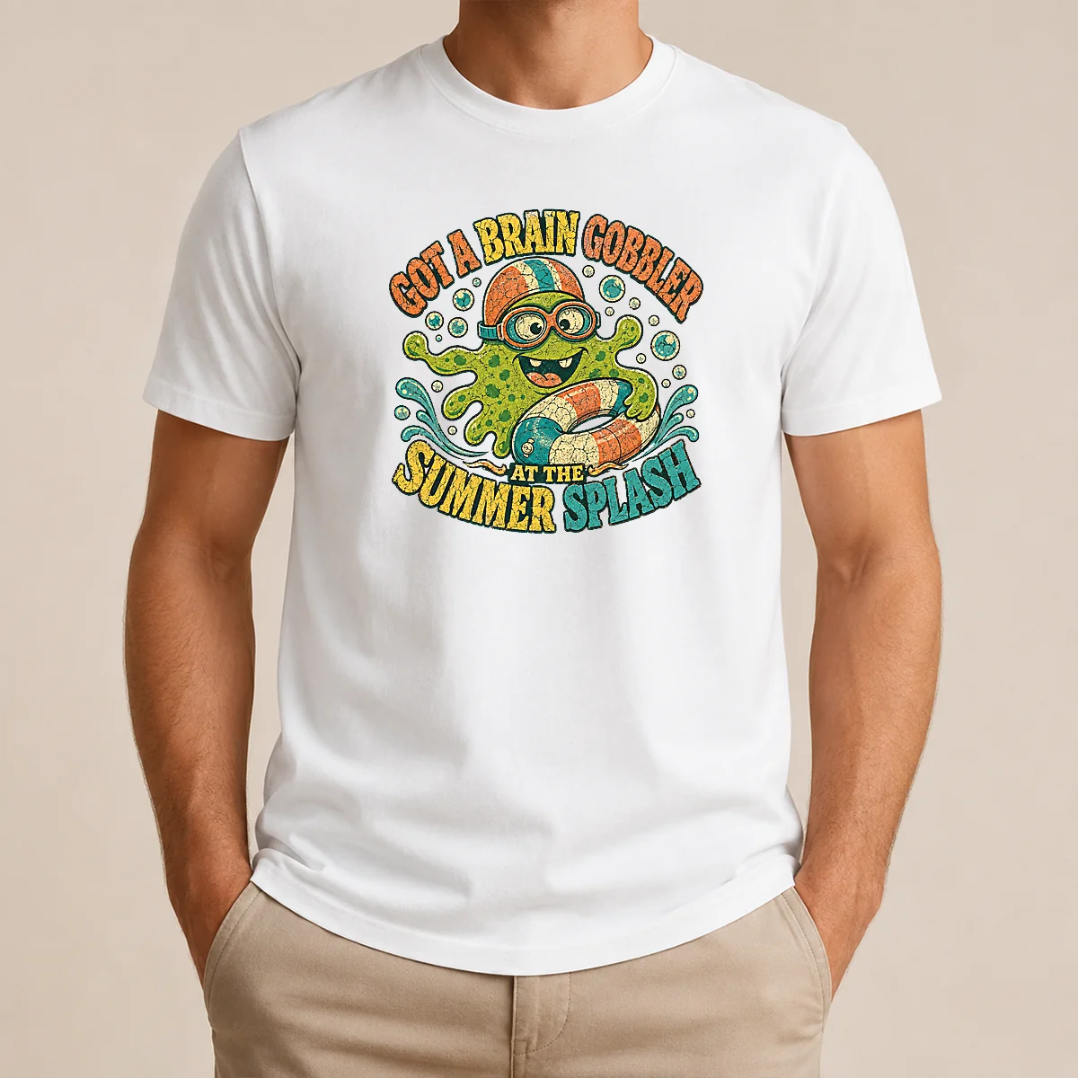 Premium Brain Gobbler Summer Splash Retro Distressed Shirt