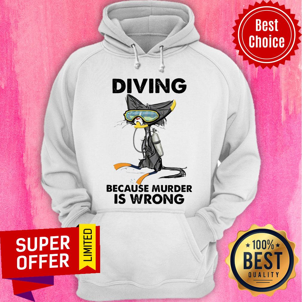 Top Diving Cat Because Murder Is Wrong Shirt - Image 5