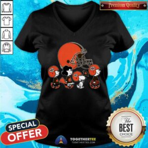 Alternative view of The Peanuts Snoopy And Friends Cheer For The Cleveland Browns NFL T-shirt
