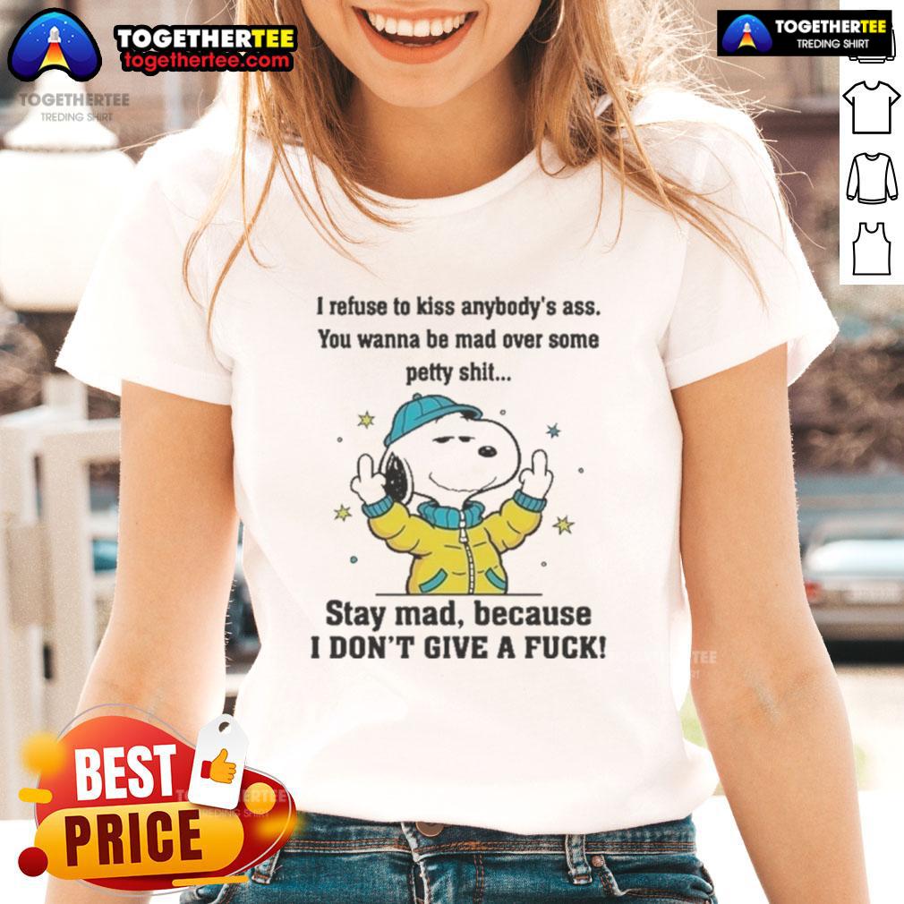 Official Snoopy And Friends Stay Mad Because I Don't Give A Fuck T-Shirt - Image 3