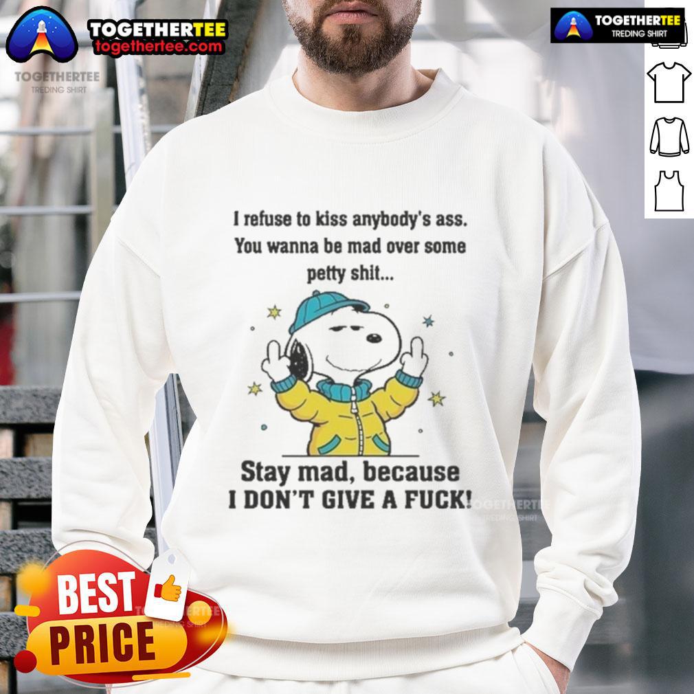 Official Snoopy And Friends Stay Mad Because I Don't Give A Fuck T-Shirt - Image 5