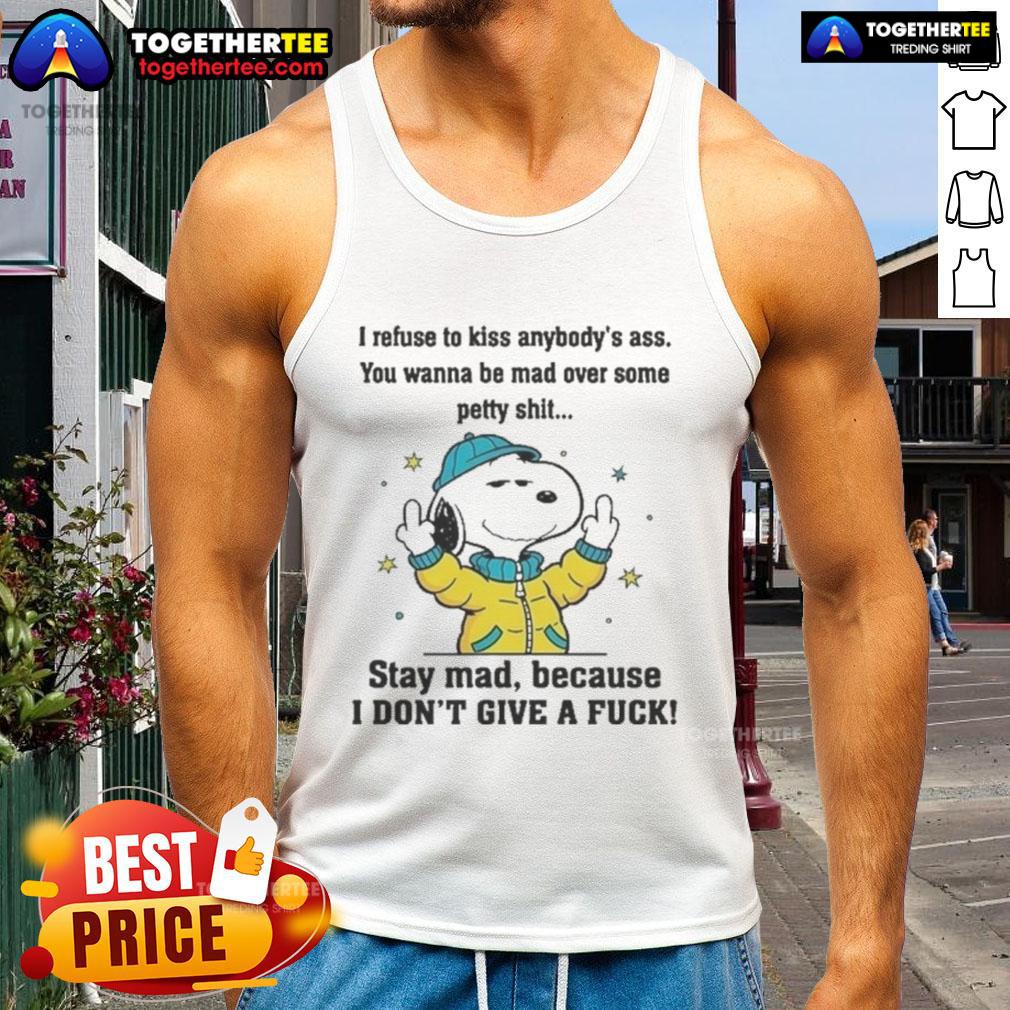 Official Snoopy And Friends Stay Mad Because I Don't Give A Fuck T-Shirt - Image 4
