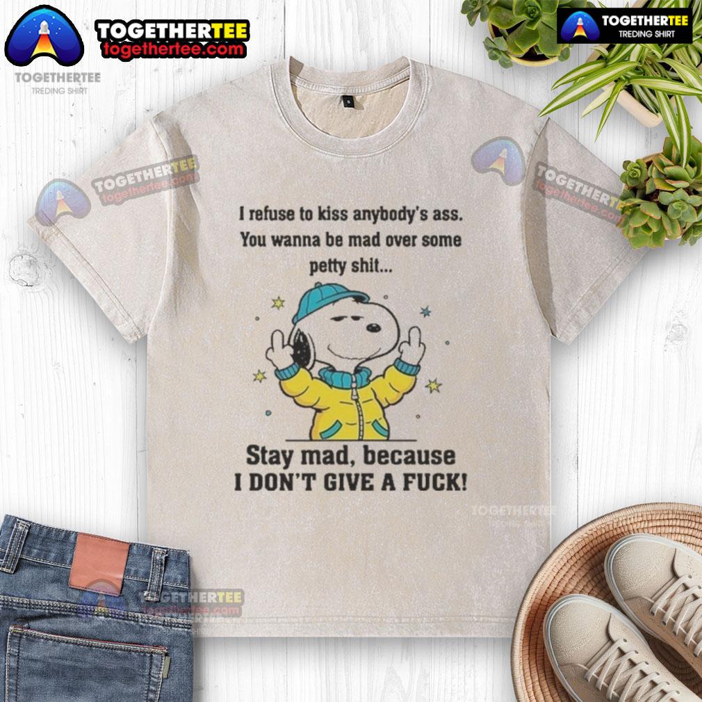 Official Snoopy And Friends Stay Mad Because I Don't Give A Fuck T-Shirt - Image 6