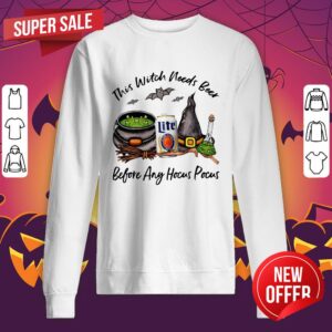 Alternative view of Millercoors Miller Lite Can This Witch Needs Beer Before Any Hocus Pocus Shirt