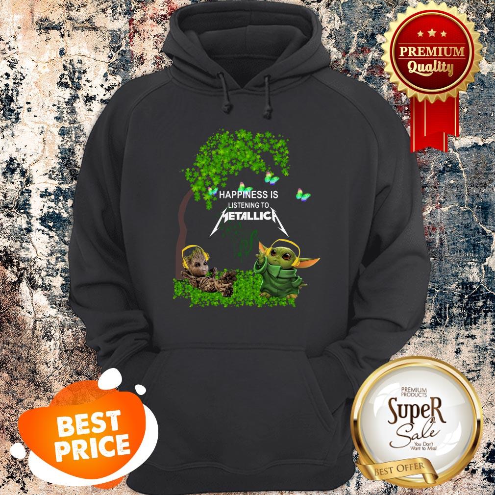 Nice Baby Groot Baby Yoda Happiness Is Listening To Metallica Shirt - Image 5
