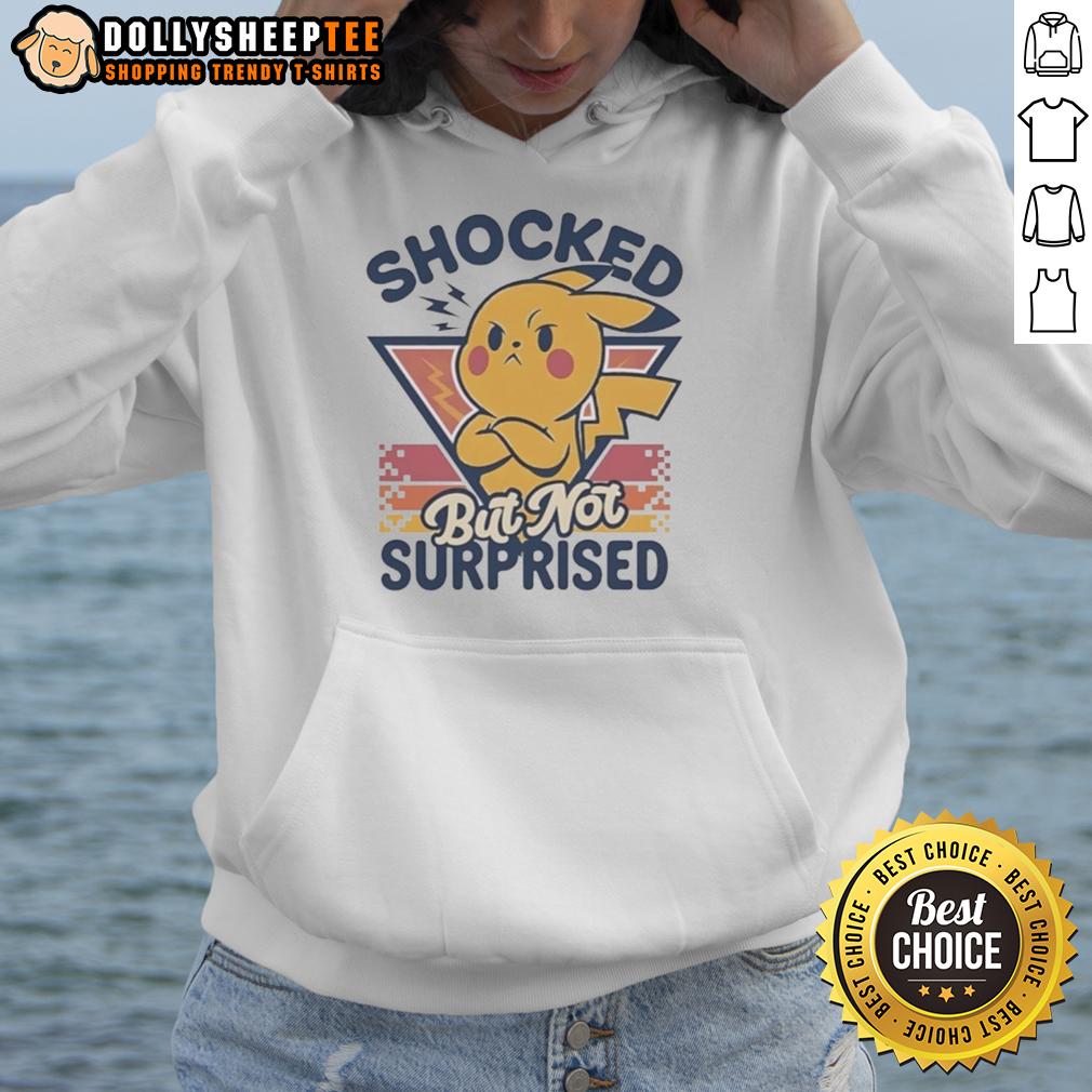 Funny Pikachu Shocked But Not Surprised Retro T-Shirt - Image 2