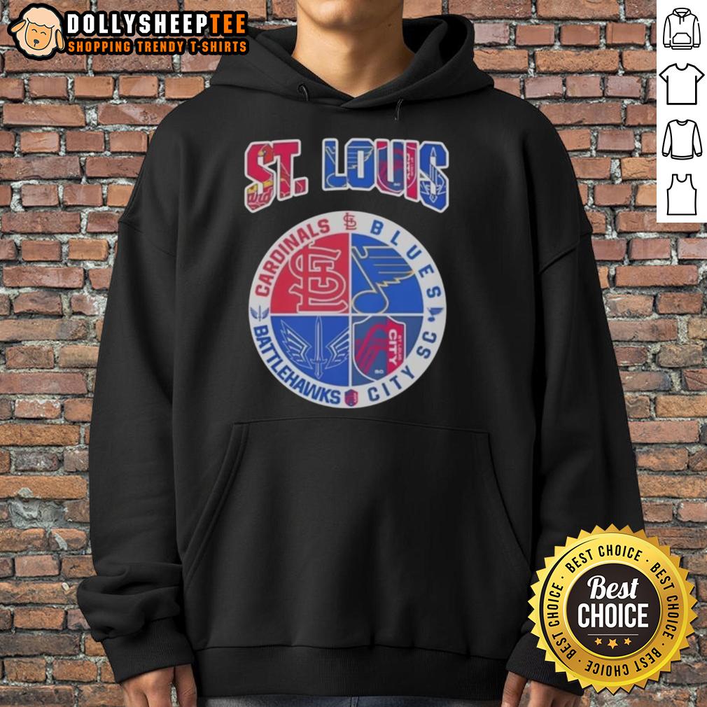 Nice St Louis In Top St Louis Cardinals St Louis Blues St Louis Battlehawks St Louis City SC T-Shirt - Image 2