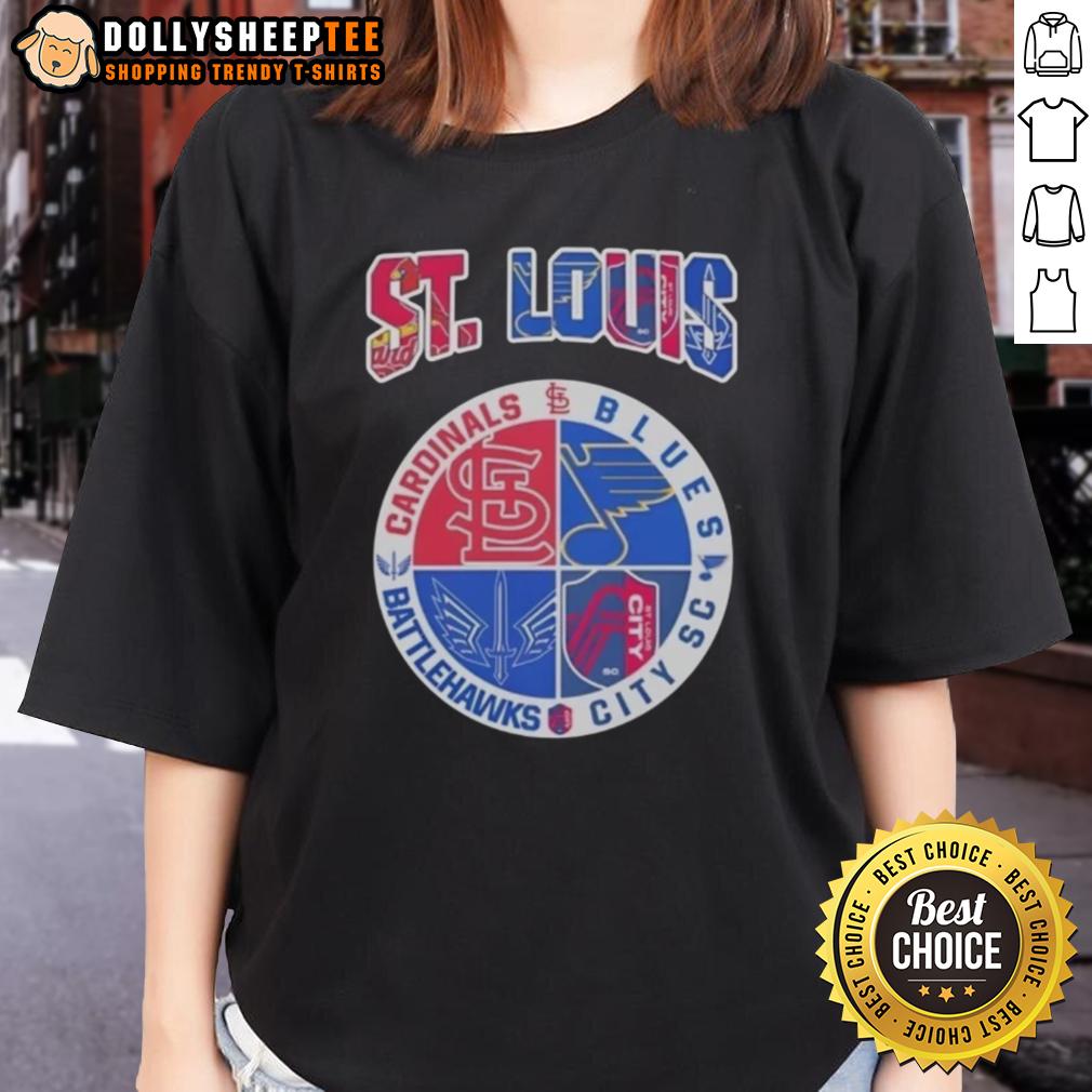 Nice St Louis In Top St Louis Cardinals St Louis Blues St Louis Battlehawks St Louis City SC T-Shirt - Image 3
