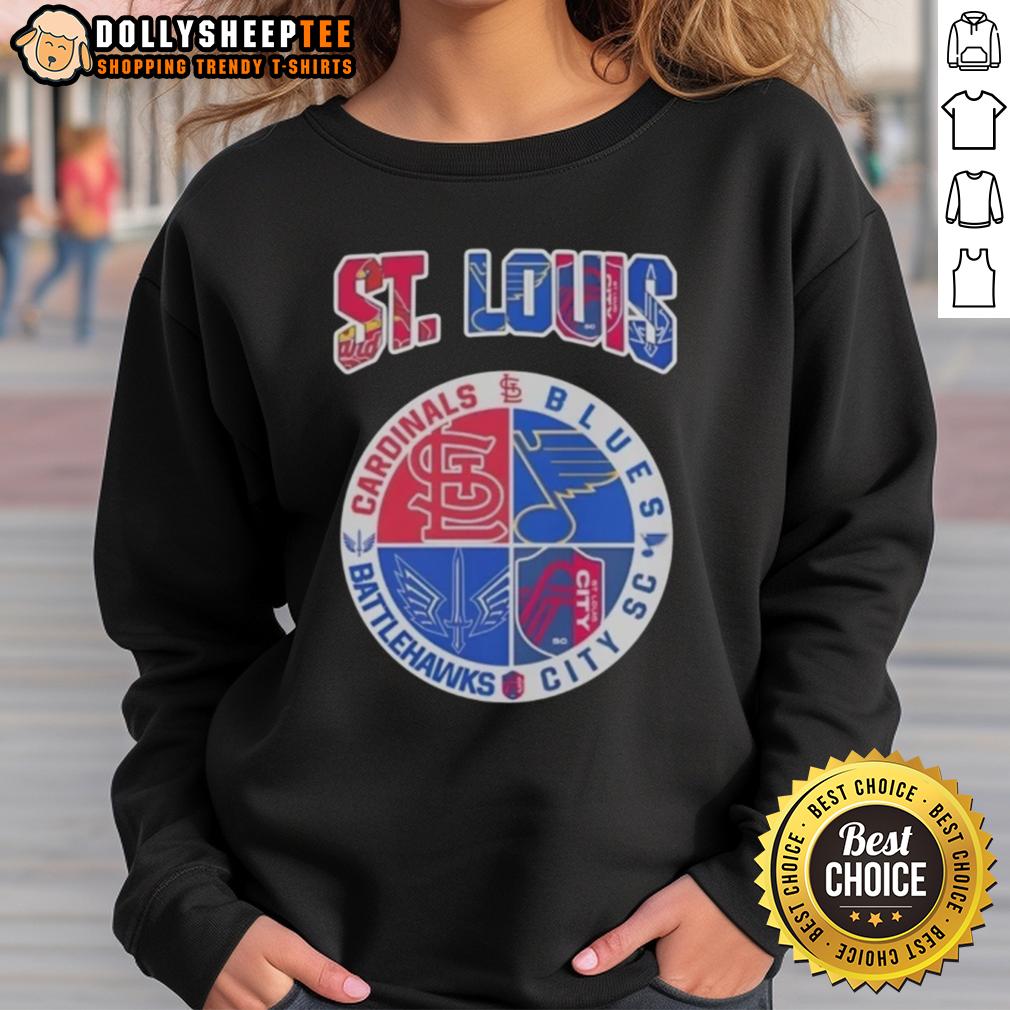 Nice St Louis In Top St Louis Cardinals St Louis Blues St Louis Battlehawks St Louis City SC T-Shirt - Image 5