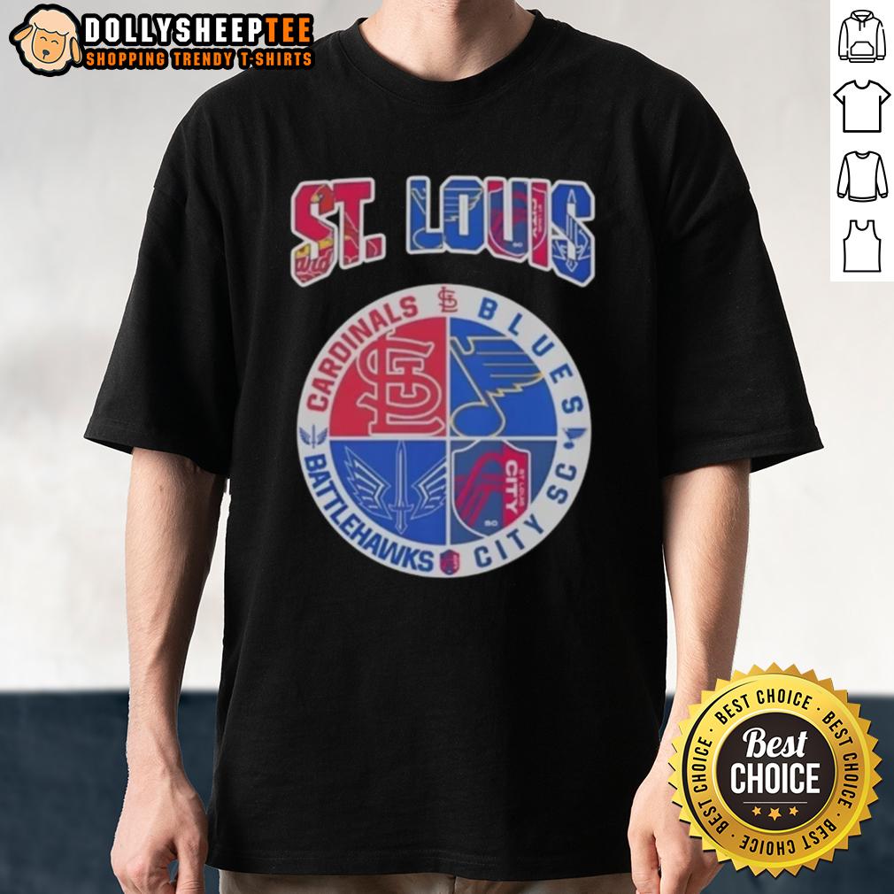 Nice St Louis In Top St Louis Cardinals St Louis Blues St Louis Battlehawks St Louis City SC T-Shirt