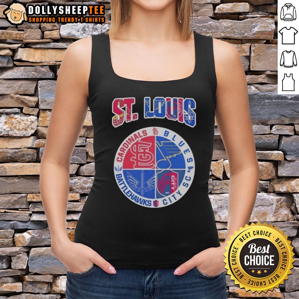 Nice St Louis In Top St Louis Cardinals St Louis Blues St Louis Battlehawks St Louis City SC T-Shirt - Image 4
