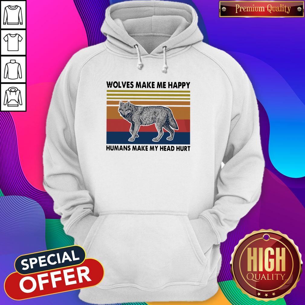 Wolves Make Me Happy Humans Make My Head Hurt Shirt - Image 2