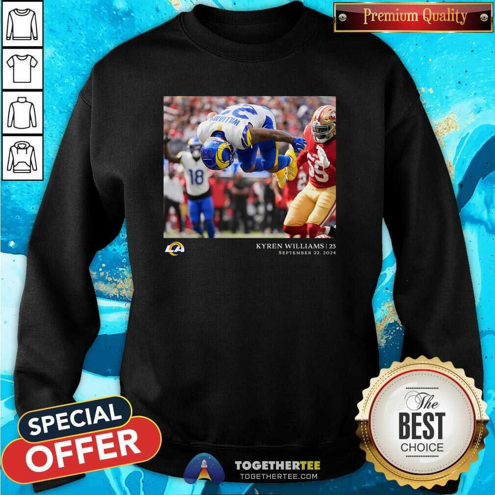 Awesome Kyren Williams Los Angeles Rams NFL Flash Features Week 3 T-Shirt - Image 4