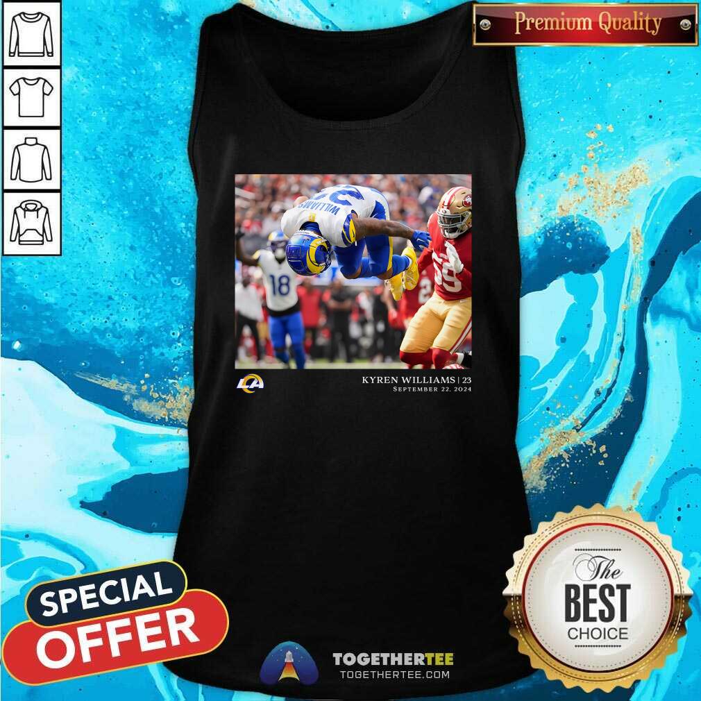 Awesome Kyren Williams Los Angeles Rams NFL Flash Features Week 3 T-Shirt - Image 3
