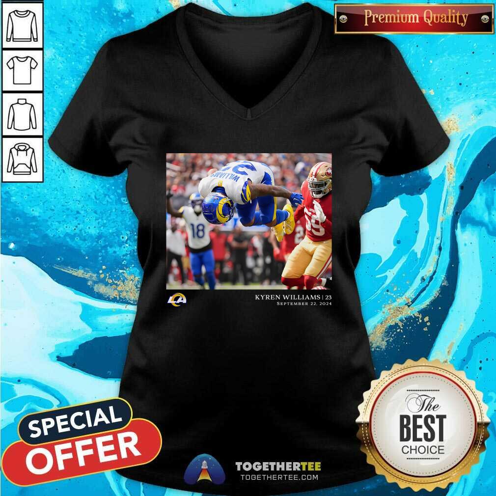 Awesome Kyren Williams Los Angeles Rams NFL Flash Features Week 3 T-Shirt - Image 2