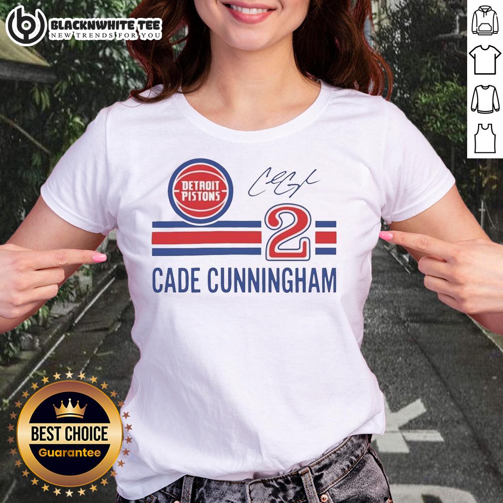 Top Cade Cunningham Detroit Pistons Signature Name And Number T-Shirt - Image 3