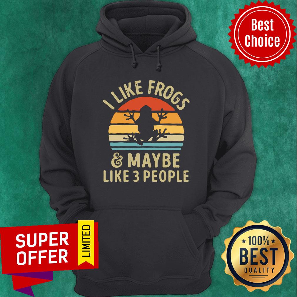 Premium I Like Frogs and Maybe 3 People Vintage Retro Shirt - Image 5