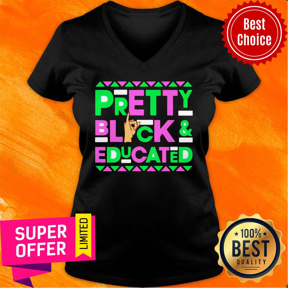 Pretty Black And Educated Hand Sign Shirt - Image 2