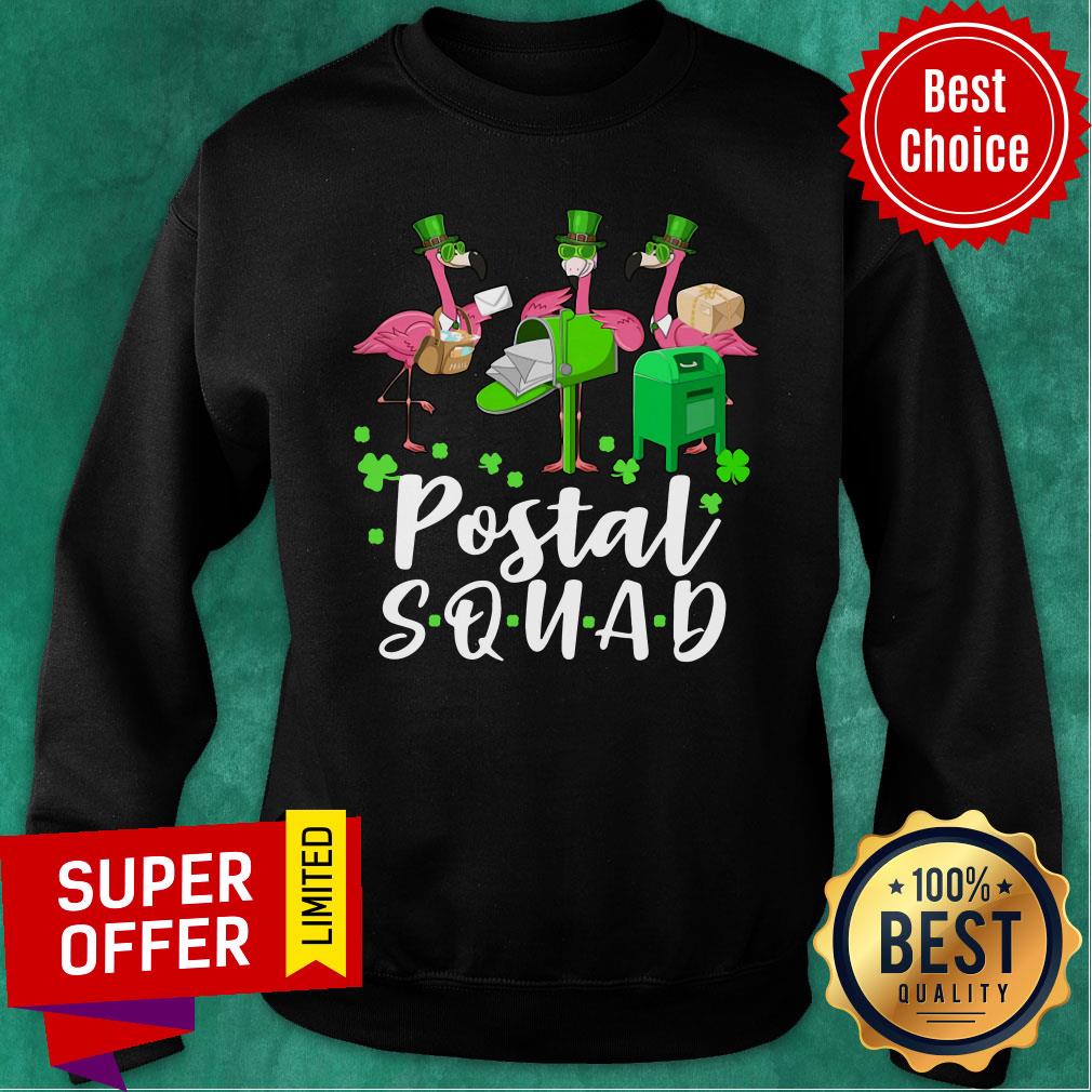 Top Flamingo St. Patrick'S Day Postal Squad Shirt - Image 5
