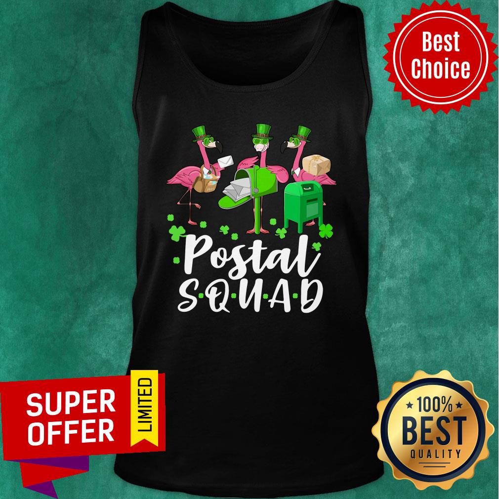 Top Flamingo St. Patrick'S Day Postal Squad Shirt - Image 4
