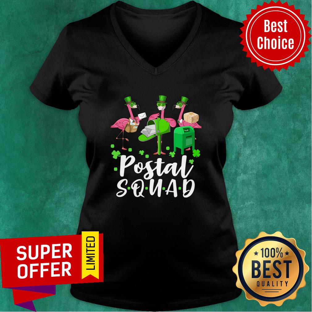 Top Flamingo St. Patrick'S Day Postal Squad Shirt - Image 3