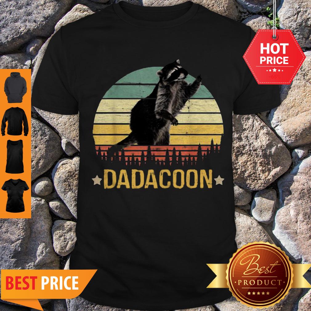 Beautiful Dadacoon Raccoon Fathers Day 2020 Sunset Shirt