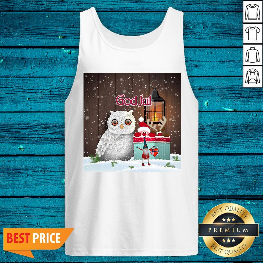 Nice Owl Nisse God Jul Merry Christmas Shirt - Image 5
