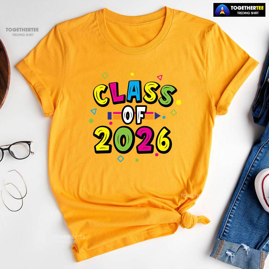 Class Of 2026 Crayon Student Back To School T-Shirt - Image 11