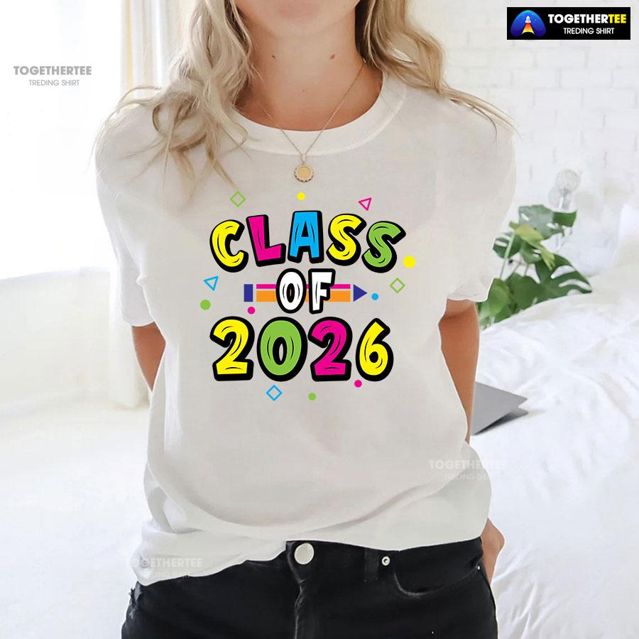 Class Of 2026 Crayon Student Back To School T-Shirt - Image 3