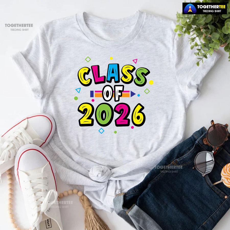 Class Of 2026 Crayon Student Back To School T-Shirt - Image 5