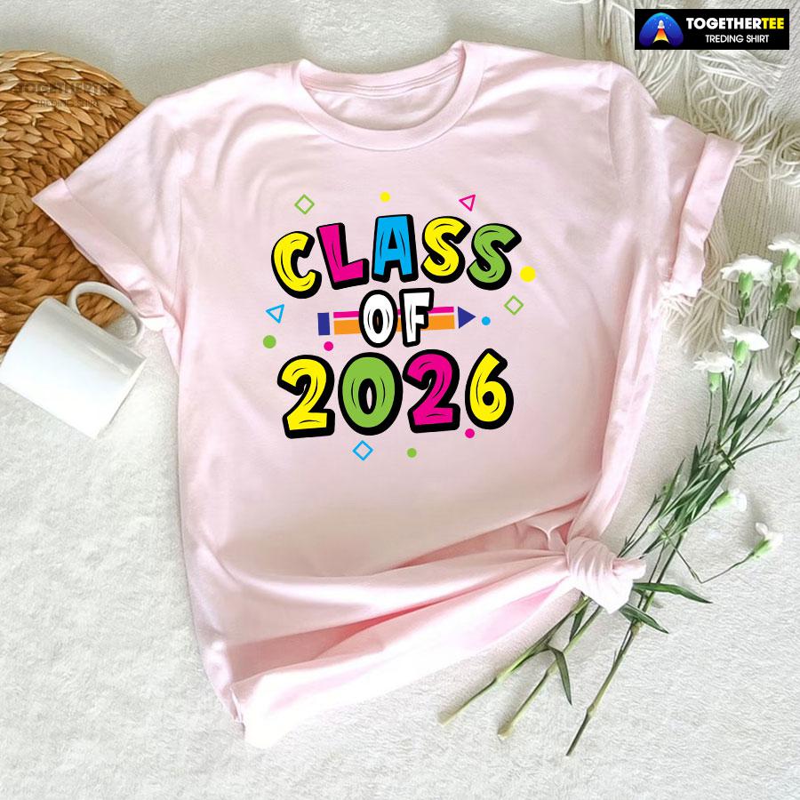 Class Of 2026 Crayon Student Back To School T-Shirt - Image 6