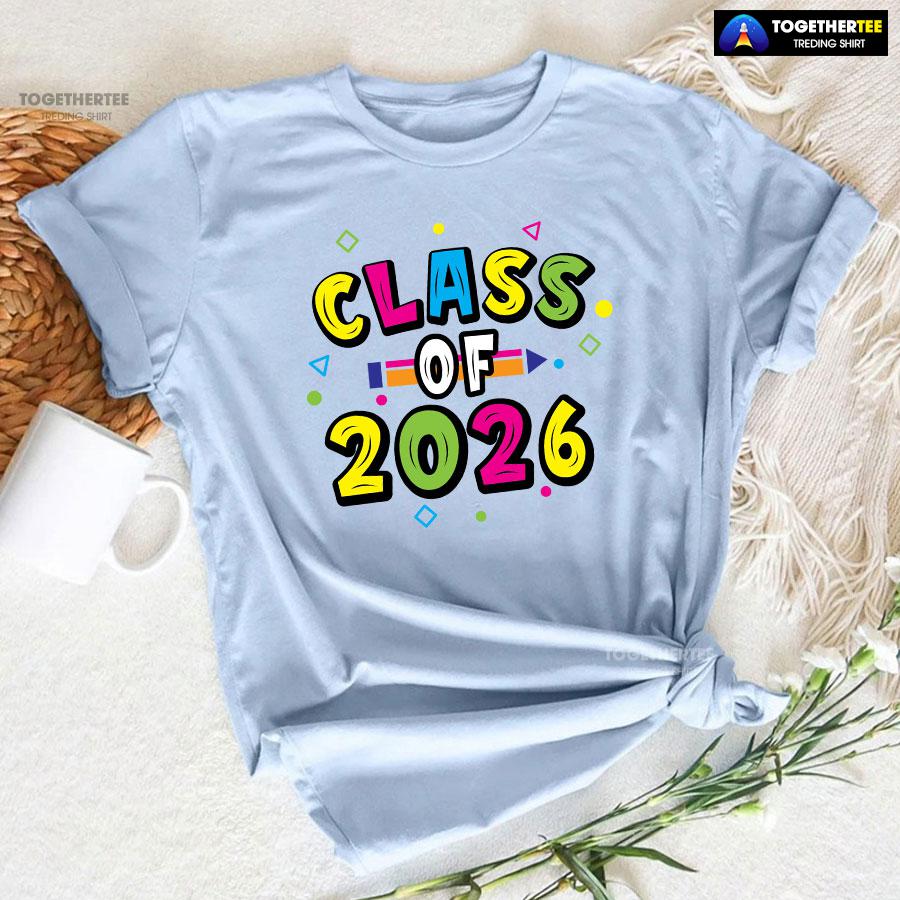 Class Of 2026 Crayon Student Back To School T-Shirt - Image 7