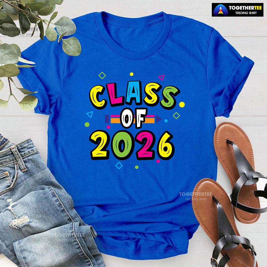 Class Of 2026 Crayon Student Back To School T-Shirt - Image 8