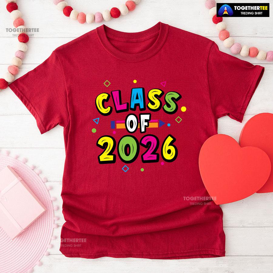 Class Of 2026 Crayon Student Back To School T-Shirt - Image 9