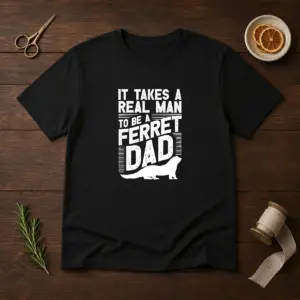 Original It Takes A Real Man To Be A Ferret Dad Pet Owner Shirt