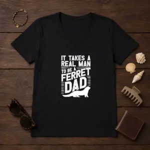Alternative view of Original It Takes A Real Man To Be A Ferret Dad Pet Owner Shirt