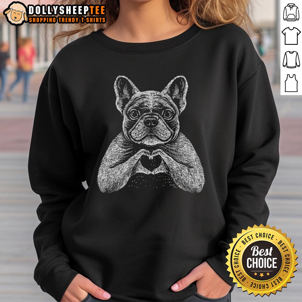 Nice French Bulldog Heart Amour T-Shirt - Image 5