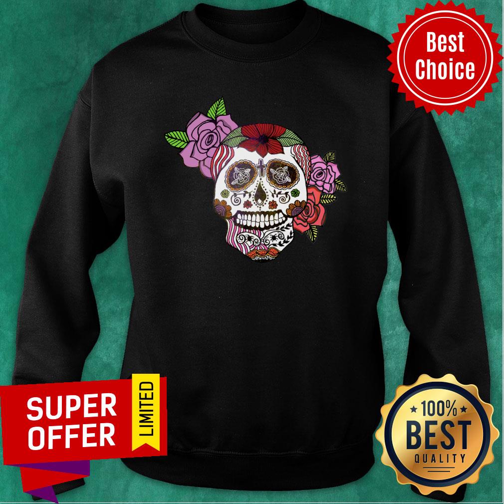 Sugar Skull Day Of The Dead Dia De Muertos Shirt - Image 5