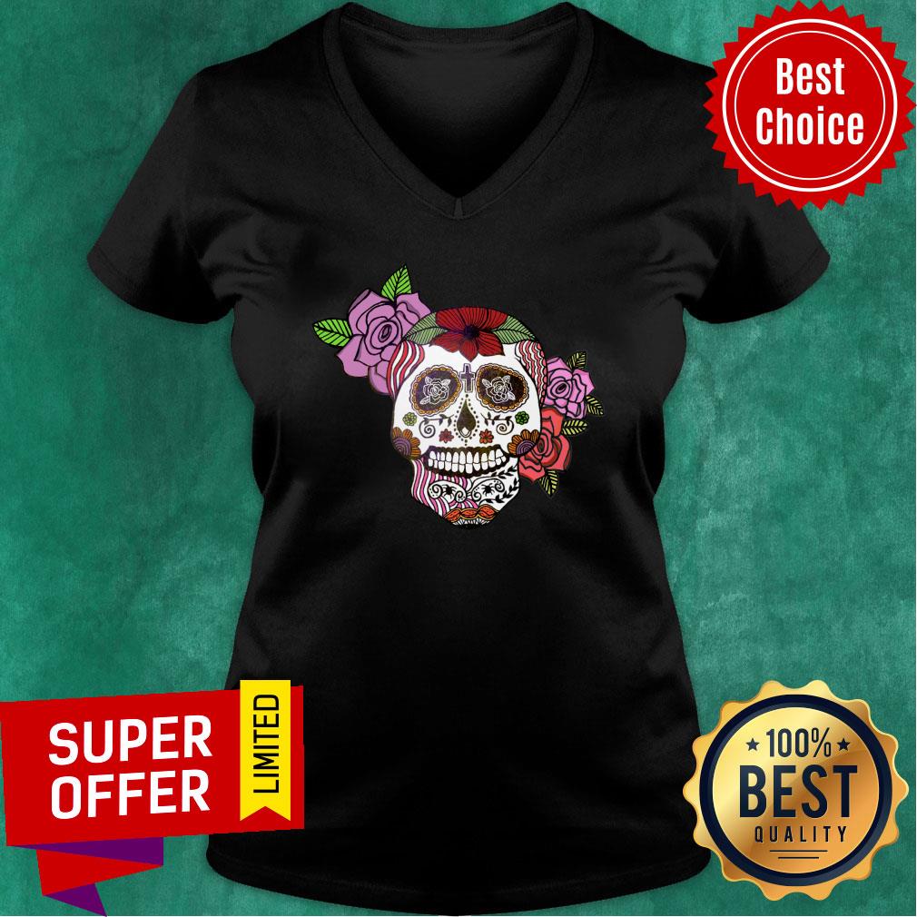 Sugar Skull Day Of The Dead Dia De Muertos Shirt - Image 3