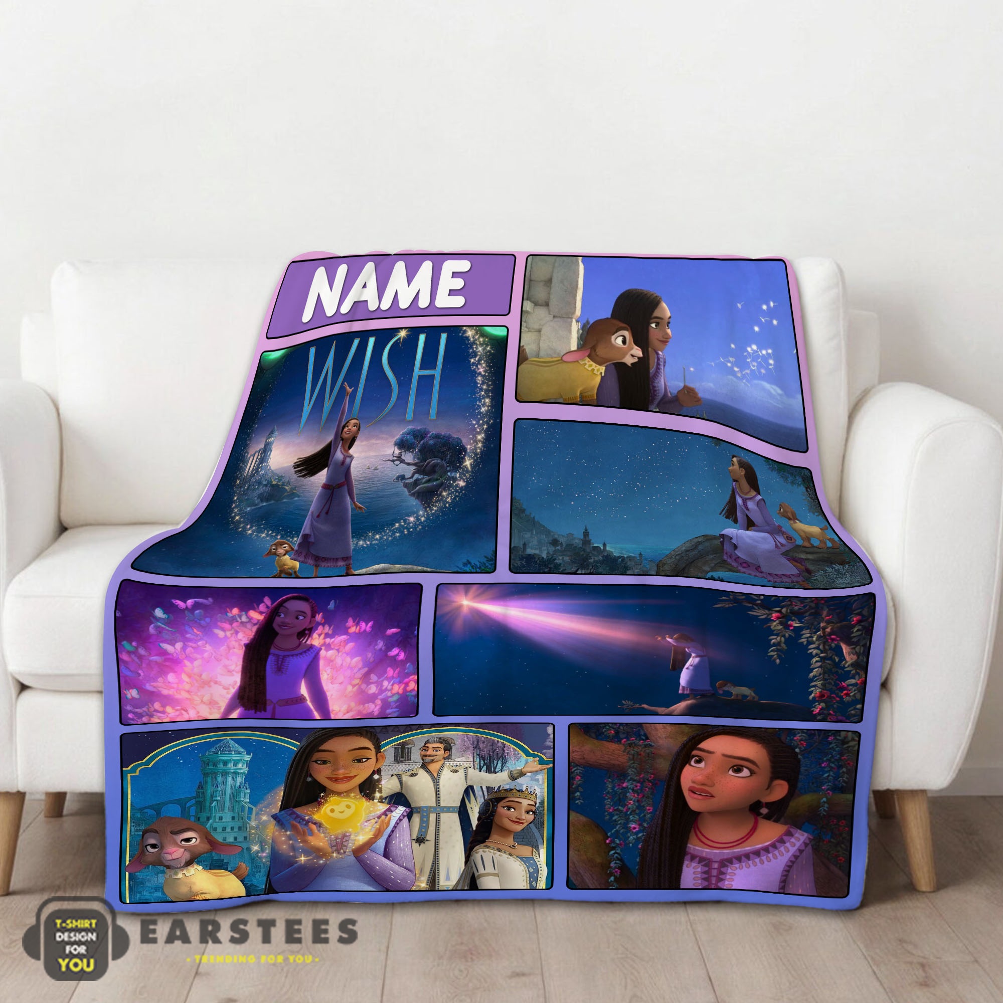 Good Disney Cartoon Wish Asha Princess Blanket Fleece Customized Blanket - Image 2