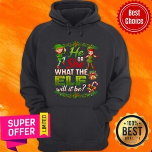 Alternative view of He Or She What The Elf Will It Be Christmas Shirt