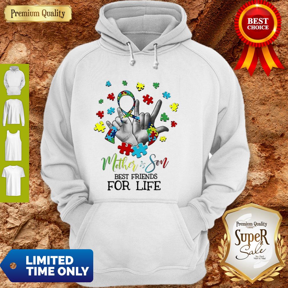 Nice Mother & Son Best Friends For Life Awareness Autism Shirt - Image 2