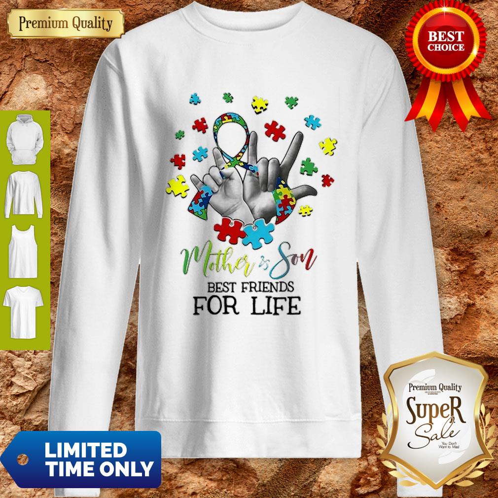 Nice Mother & Son Best Friends For Life Awareness Autism Shirt - Image 3