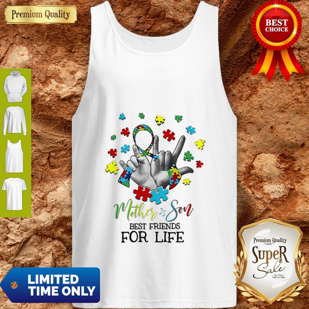 Nice Mother & Son Best Friends For Life Awareness Autism Shirt - Image 4