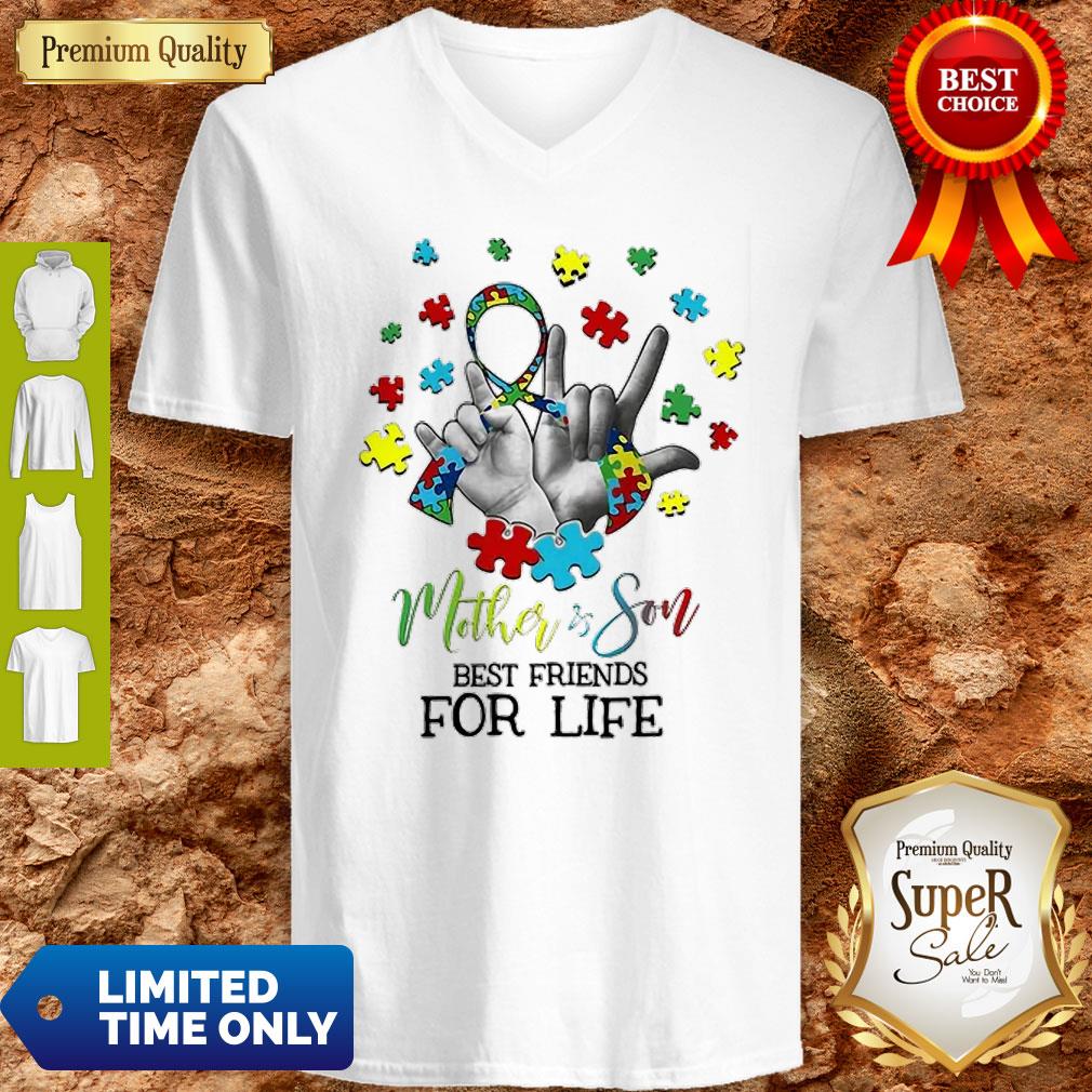 Nice Mother & Son Best Friends For Life Awareness Autism Shirt - Image 5