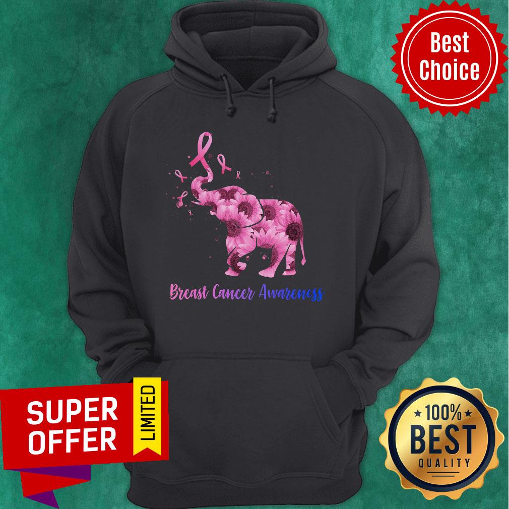 Pink Flower Elephant Breast Cancer Awareness Shirt - Image 5