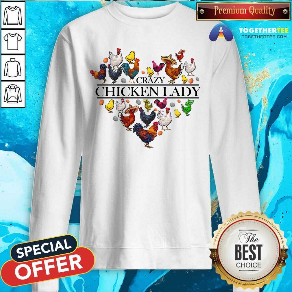 Crazy Chicken Lady Heart Shirt - Image 5
